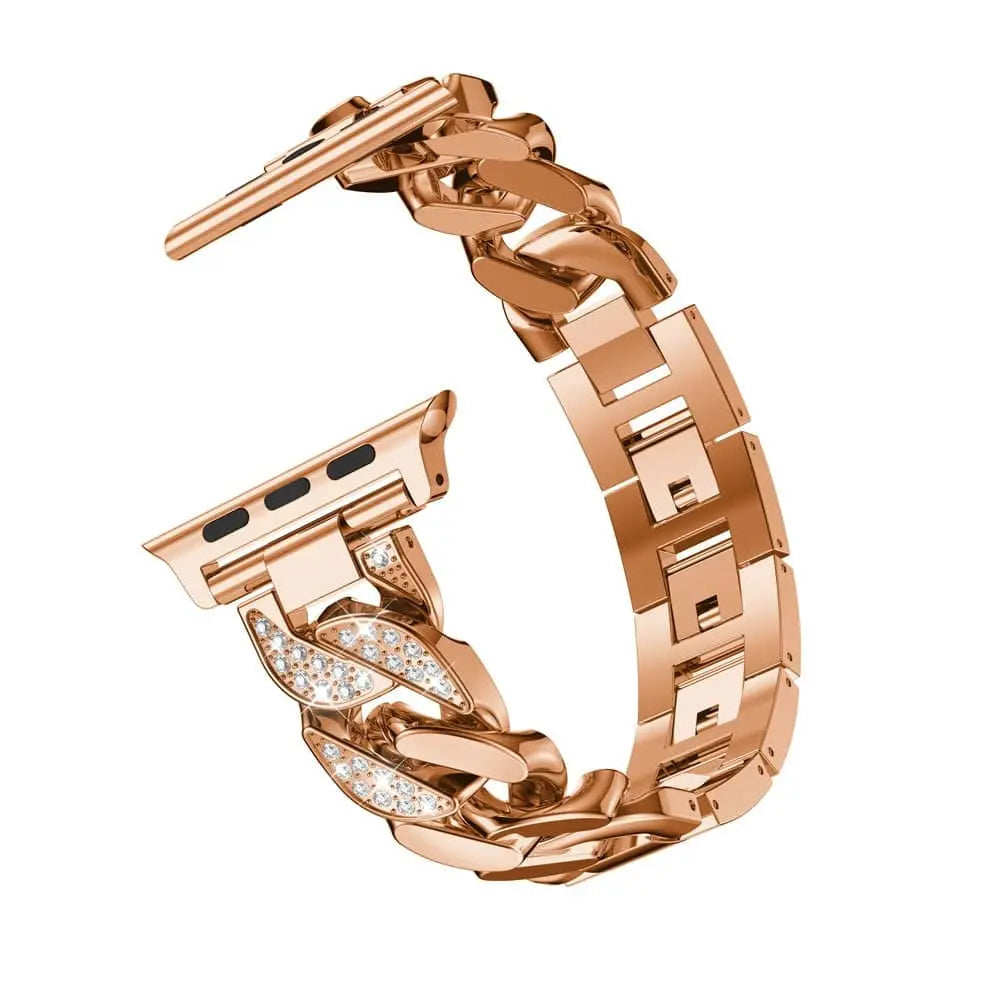 Stalen Schakelarmband met Kristallen voor Smartwatch 42-49mm Polsband Elegante Sieradenafwerking Vrouwen | Sansoti