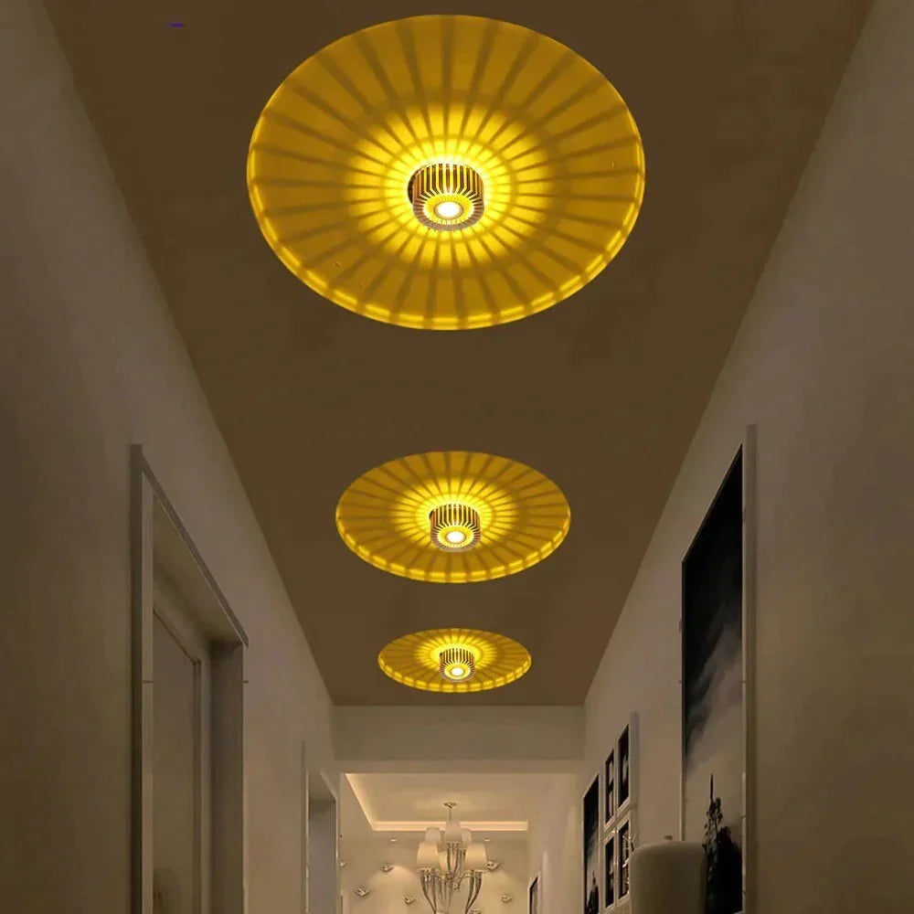 Wpuszczany reflektor sufitowy LED 3 W, aluminiowy, kolorowe światło nastrojowe, do korytarza, na balkon, do gabinetu, sypialni i salonu | Sansoti