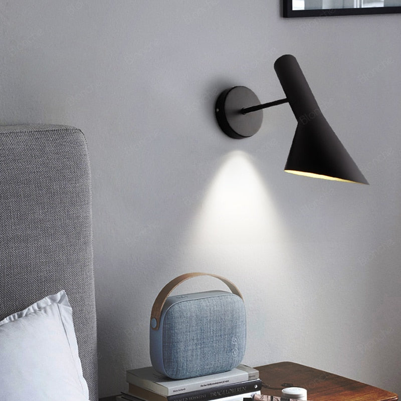 Verstelbare Wandlamp Aluminium Zwart Wit Slaapkamer Leeshoek Hal Moderne Scandinavische Stijl Design | Sansoti