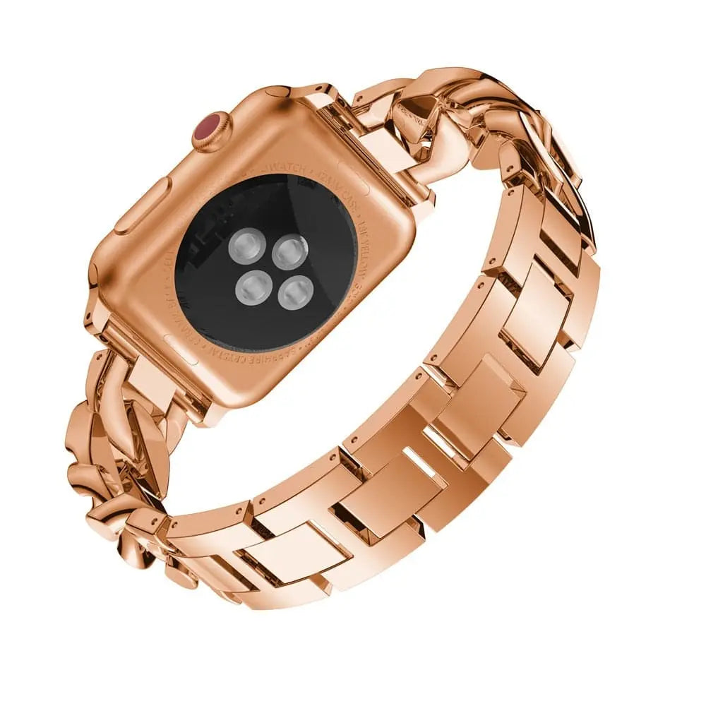 Stalen Schakelarmband met Kristallen voor Smartwatch 42-49mm Polsband Elegante Sieradenafwerking Vrouwen | Sansoti