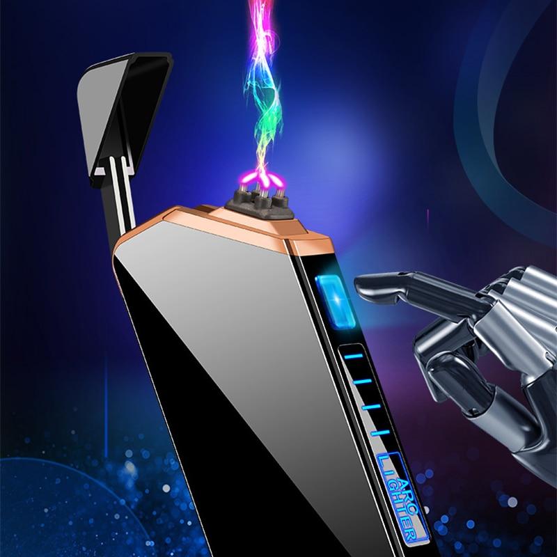 Briquet plasma électrique rechargeable USB compact noir bougies BBQ camping coupe-vent rechargeable | Sansoti