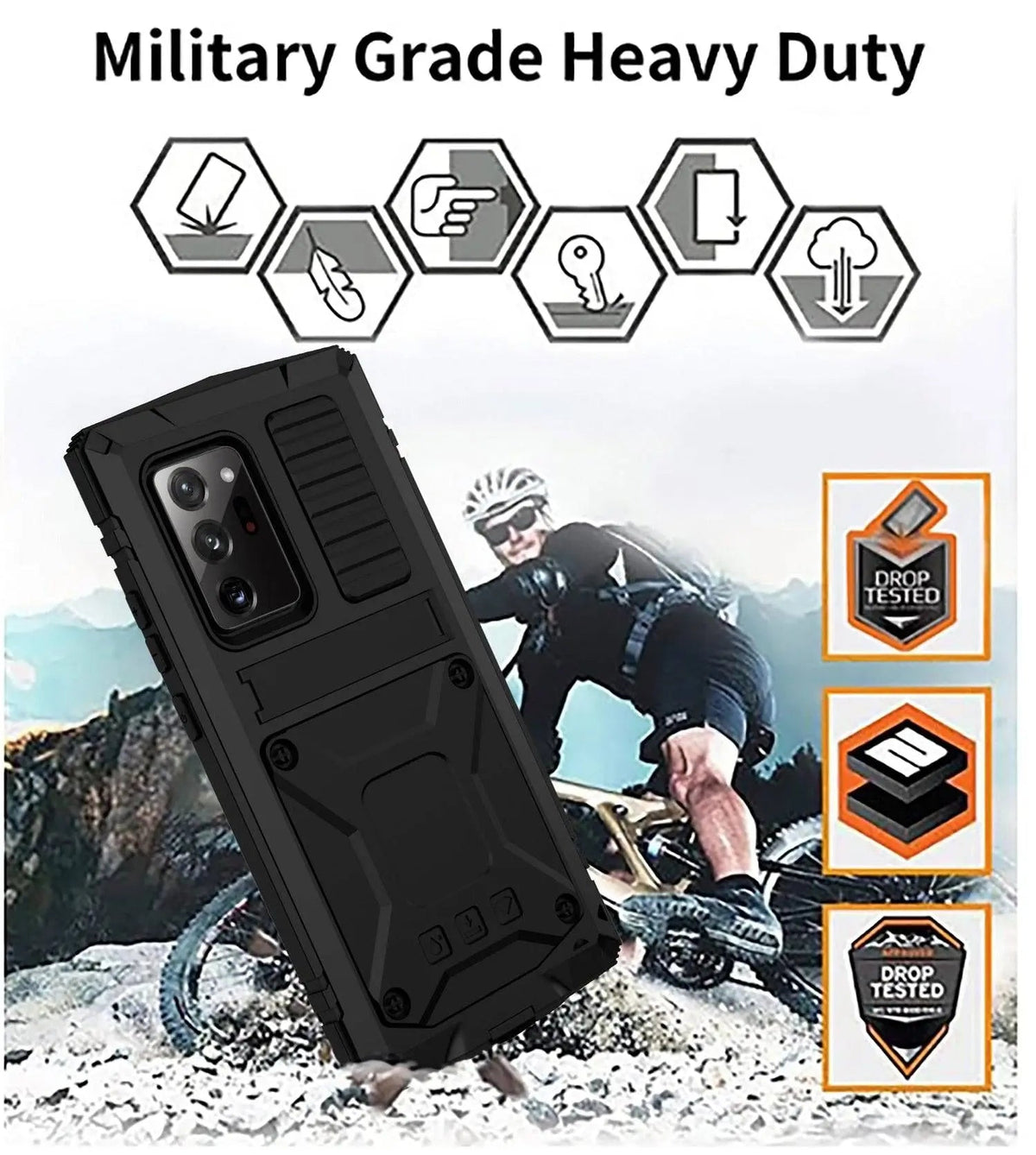 Metal Phone Case with Stand Aluminum Shockproof Protective Cover Smartphone Accessory Rugged | Sansoti