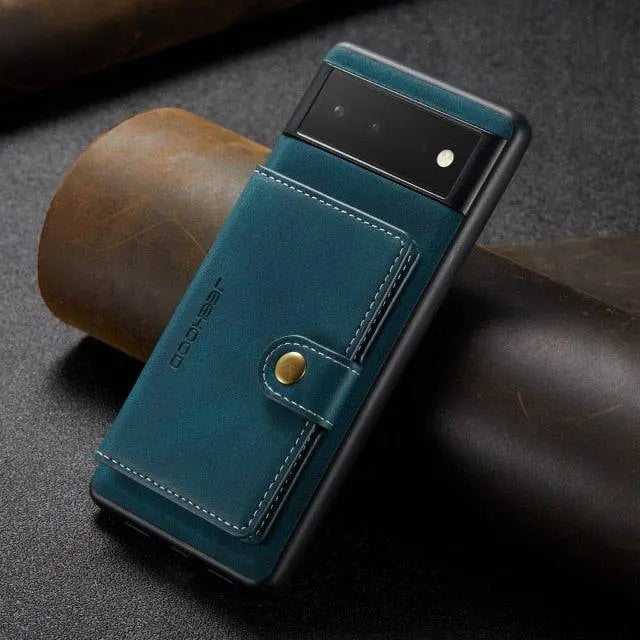Leren Telefoonhoesje met Portemonnee voor Smartphone Vintage Stijl Kaarthouder Beschermhoes Bruin Zwart | Sansoti