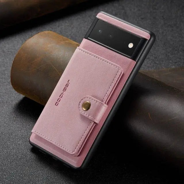 Leren Telefoonhoesje met Portemonnee voor Smartphone Vintage Stijl Kaarthouder Beschermhoes Bruin Zwart | Sansoti