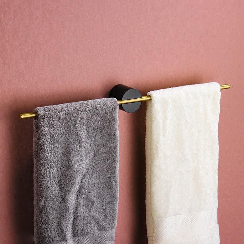 Towel rack Aluminum Portable Gold Black Bathroom Kitchen Wall rack Towel holder Minimalist Design | Sansoti