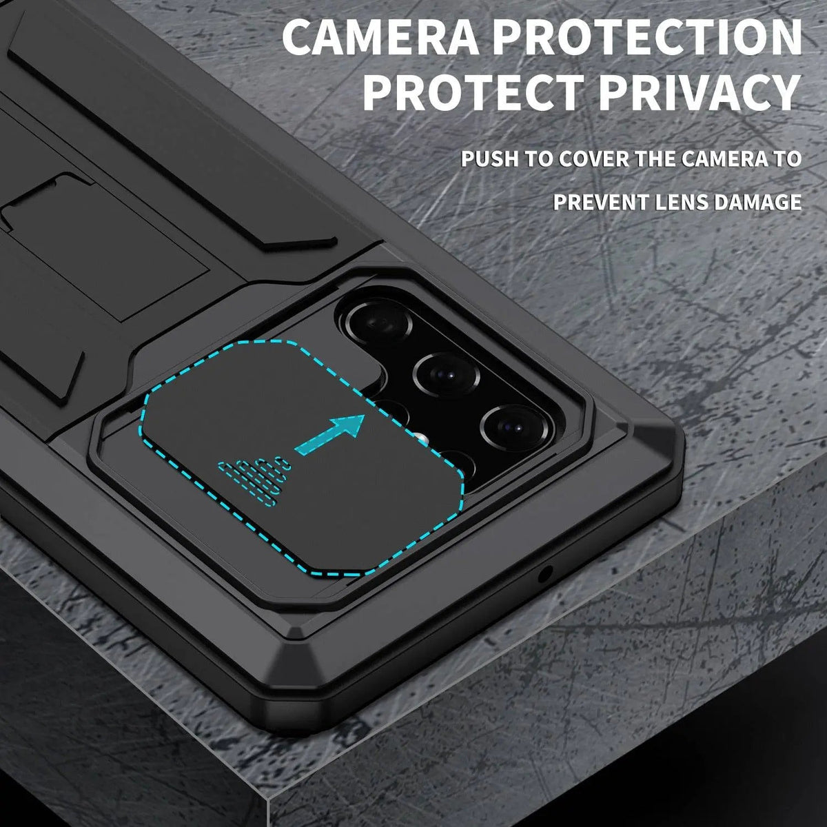 Aluminum Armor Protective Case with Stand for Samsung Galaxy S22 Ultra Plus Shockproof Rugged Case | Sansoti