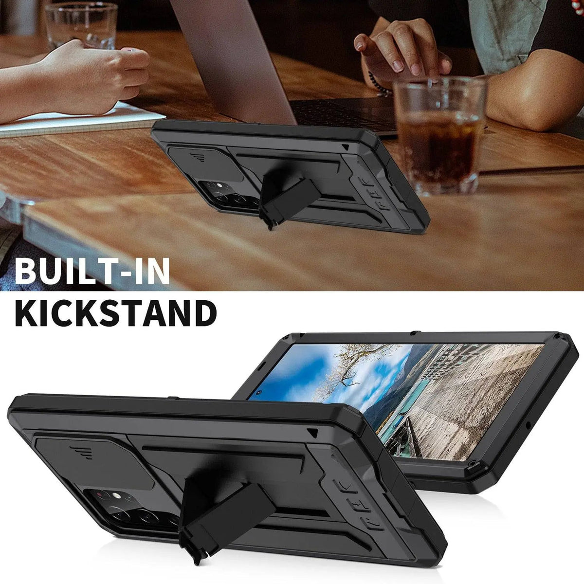 Aluminum Armor Protective Case with Stand for Samsung Galaxy S22 Ultra Plus Shockproof Rugged Case | Sansoti