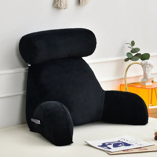 Ergonomisches Lesekissen mit Armlehnen 75x45cm, Samt, verstellbare Rückenstütze für Bett und Sofa, Komfort und Entspannung | Sansoti