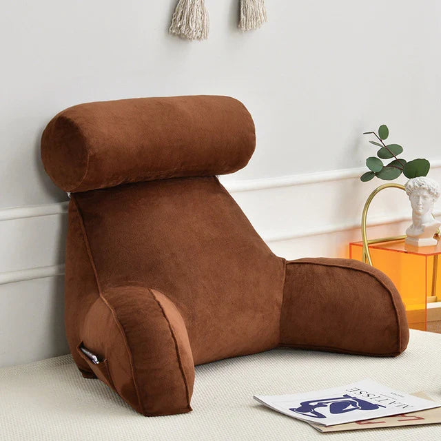 Ergonomisches Lesekissen mit Armlehnen 75x45cm, Samt, verstellbare Rückenstütze für Bett und Sofa, Komfort und Entspannung | Sansoti