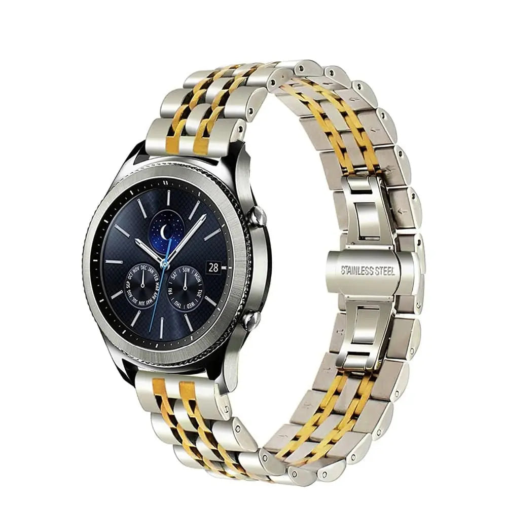 Pasek do zegarka ze stali nierdzewnej 22 mm do smartwatcha Metalowa bransoleta ogniwowa Regulowana Uniwersalna Wytrzymała | Sansoti