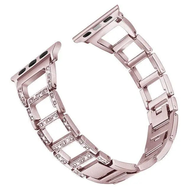 Smartwatch-Armband aus Metall 38-49 mm Gold Silber Roségold Schwarz Elegantes Gliederarmband Uhrenarmband Verstellbar | Sansoti
