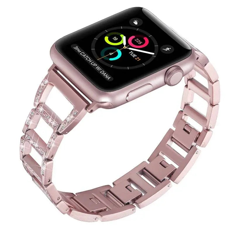Smartwatch-Armband aus Metall 38-49 mm Gold Silber Roségold Schwarz Elegantes Gliederarmband Uhrenarmband Verstellbar | Sansoti