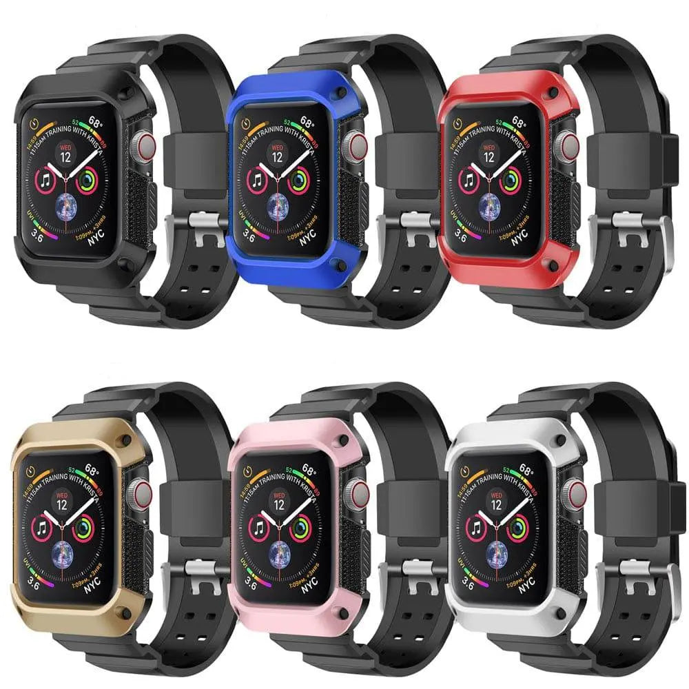 Robustes Silikonarmband für Smartwatch 38-49 mm Sportarmband Austauschbar Wasserdicht Schwarz Outdoor Sport Aktiv | Sansoti
