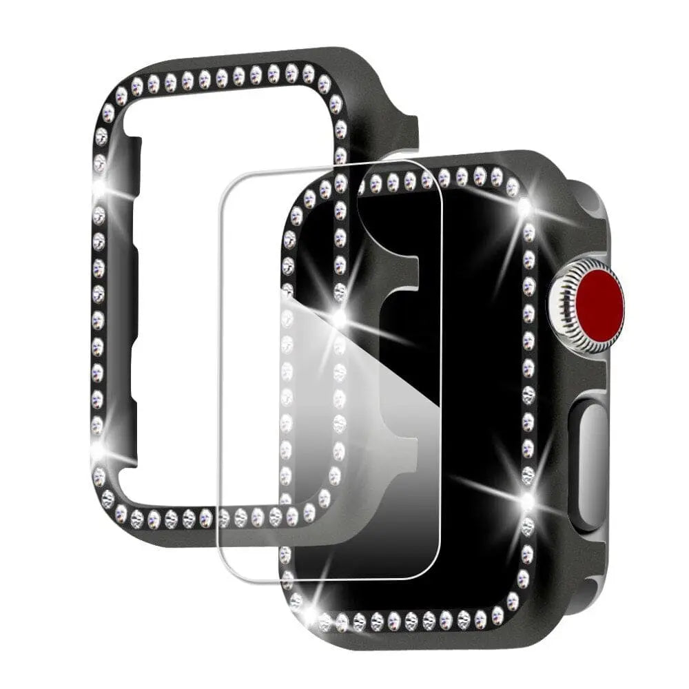 Smartwatch-Schutzset mit Schmuckarmband 38-44mm Hülle-Armband-Kombination Goldfarbenes stilvolles Design | Sansoti