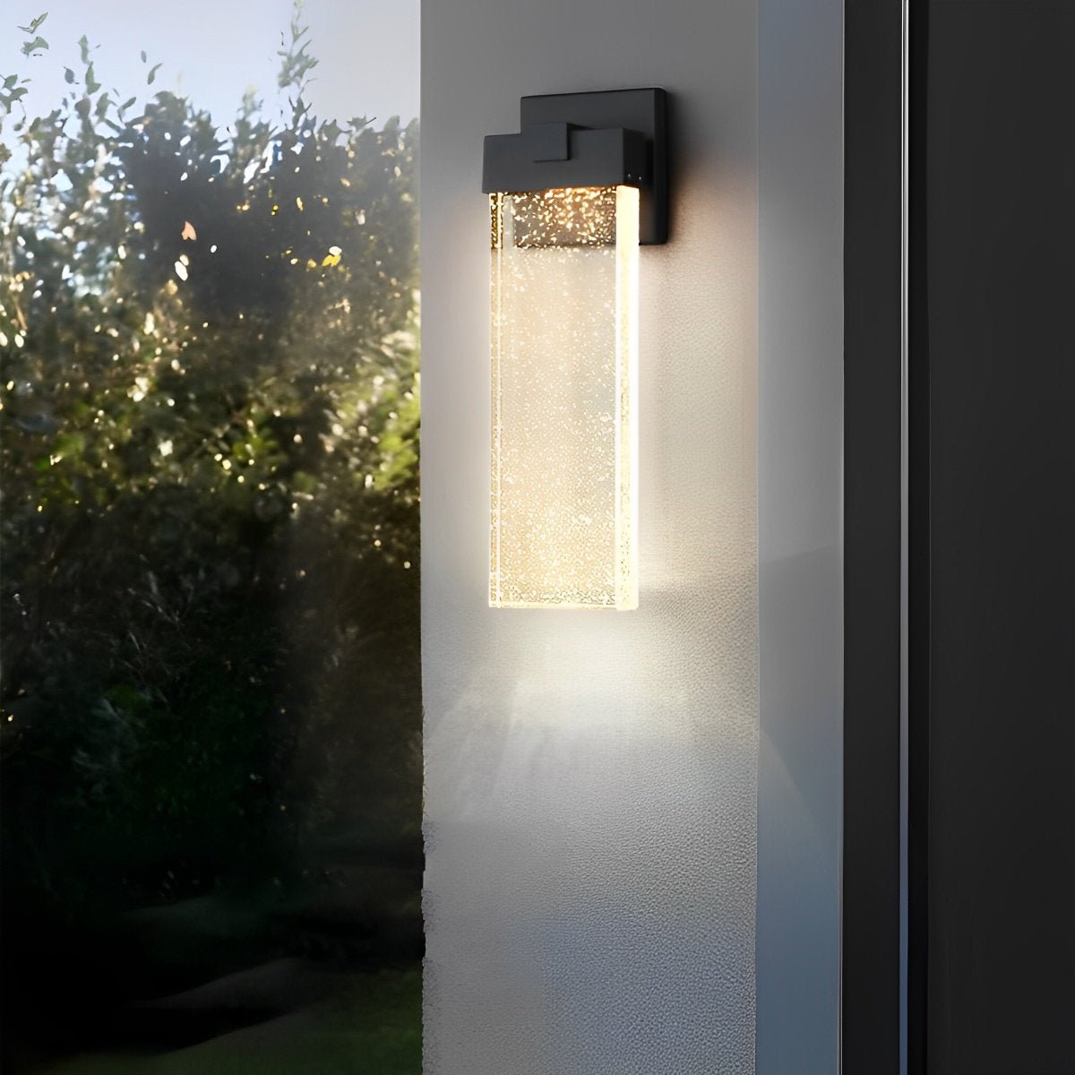 Zewnętrzny kinkiet LED kryształowy, aluminiowy, czarny, 10W 18W 24W, IP54, na elewację, przy drzwi wejściowe, do ogrodu i willi, nowoczesna lampa zewnętrzna | Sansoti