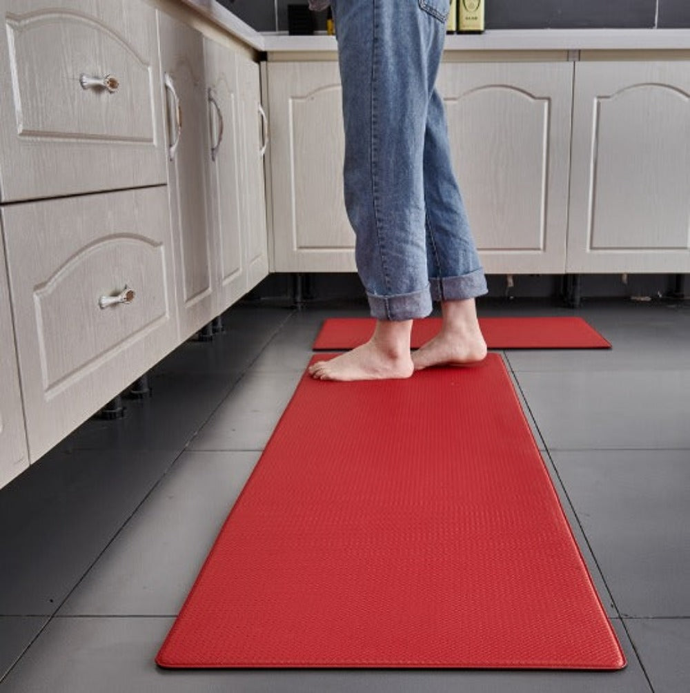 Küchenmatte Anti-Ermüdung Schaumstoff Rot Rutschfest Wasserbeständig Küchen-Stehmatte Komfortmatte Bodenmatte Langes Stehen Kochen | Sansoti