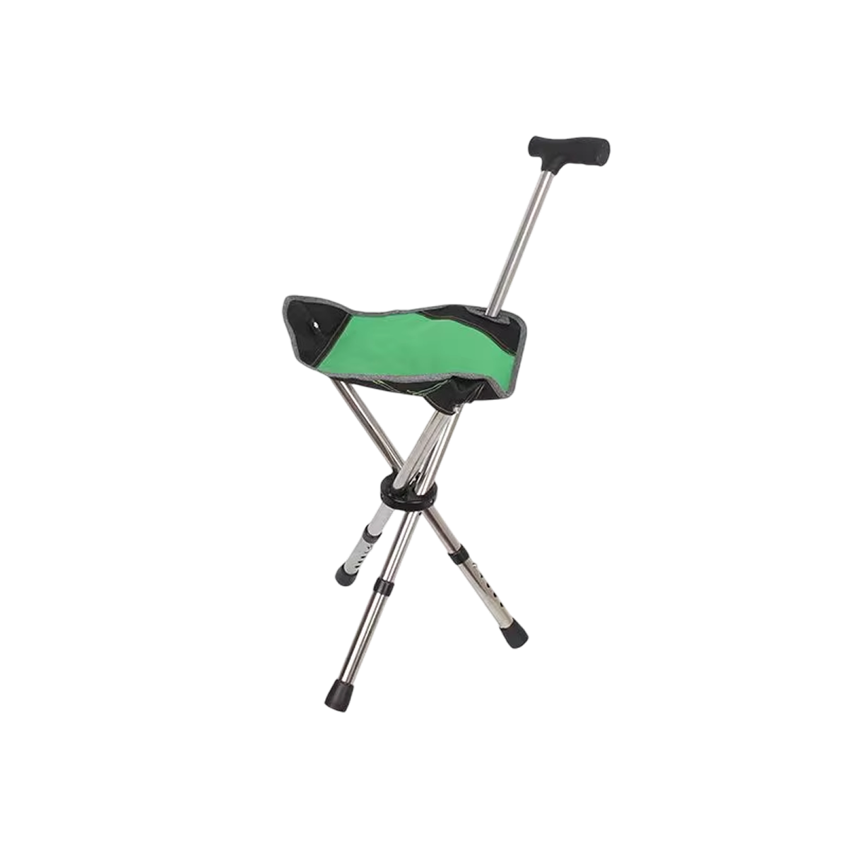 Opvouwbare Wandelstok met Zitting Aluminium Verstelbaar 3-Poot Stabiel Reissteun Outdoor Wandelhulp Camping | Sansoti