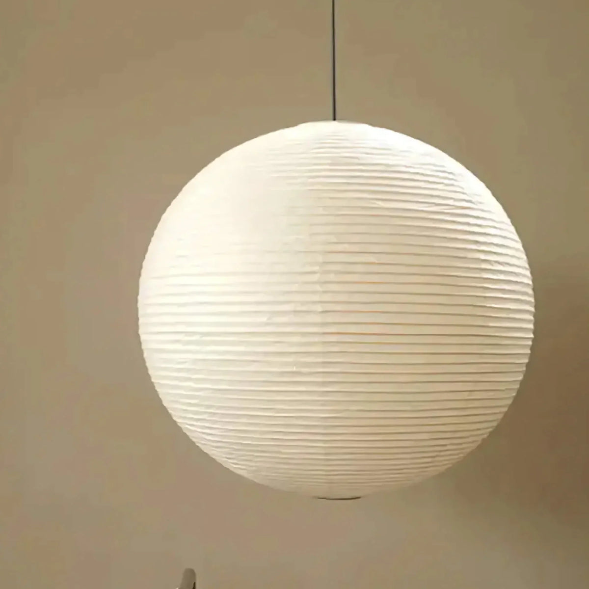 Hängelampe Reispapier Wabi-Sabi Japandi Minimalistisch Weiß Warmes Licht Wohnzimmer Schlafzimmer | Sansoti
