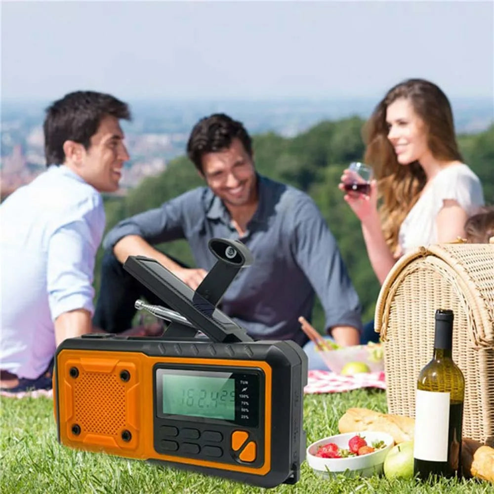 Wiederaufladbares Notfallradio mit Solarpanel und Powerbank, 4000 mAh, für Outdoor, Camping, Stromausfälle und Notfälle | Sansoti
