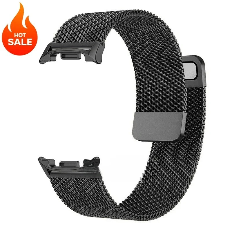 Milanese Mesh Magnetic Stainless Steel Smartwatch Band Adjustable Breathable Wristband Universal | Sansoti