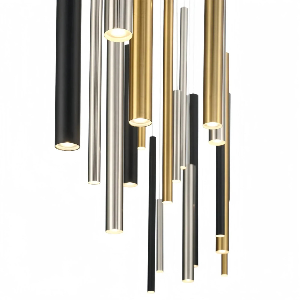 Modern Linear Pendant Light with Adjustable Aluminum Tubes and LED Spot Lighting for Kitchen Island Dining Room | Sansoti