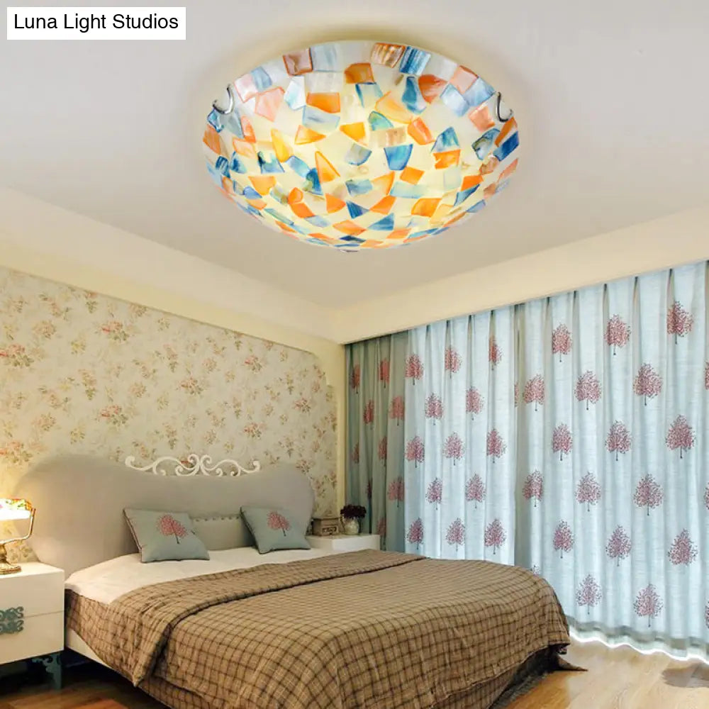 Shell Mosaic Ceiling Light 2-3 Lights E26 E27 Bedroom Dining Room Hallway Flush-Mount Lighting | Sansoti