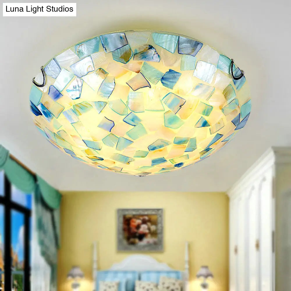 Shell Mosaic Ceiling Light 2-3 Lights E26 E27 Bedroom Dining Room Hallway Flush-Mount Lighting | Sansoti