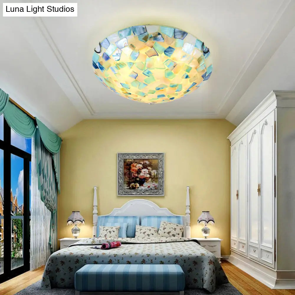 Shell Mosaic Ceiling Light 2-3 Lights E26 E27 Bedroom Dining Room Hallway Flush-Mount Lighting | Sansoti