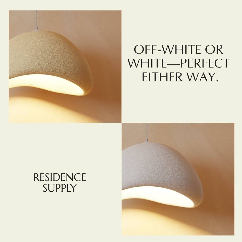 Minimalistyczna japońska lampa wisząca o organicznym kształcie i delikatnym nastrojowym oświetleniu | Sansoti