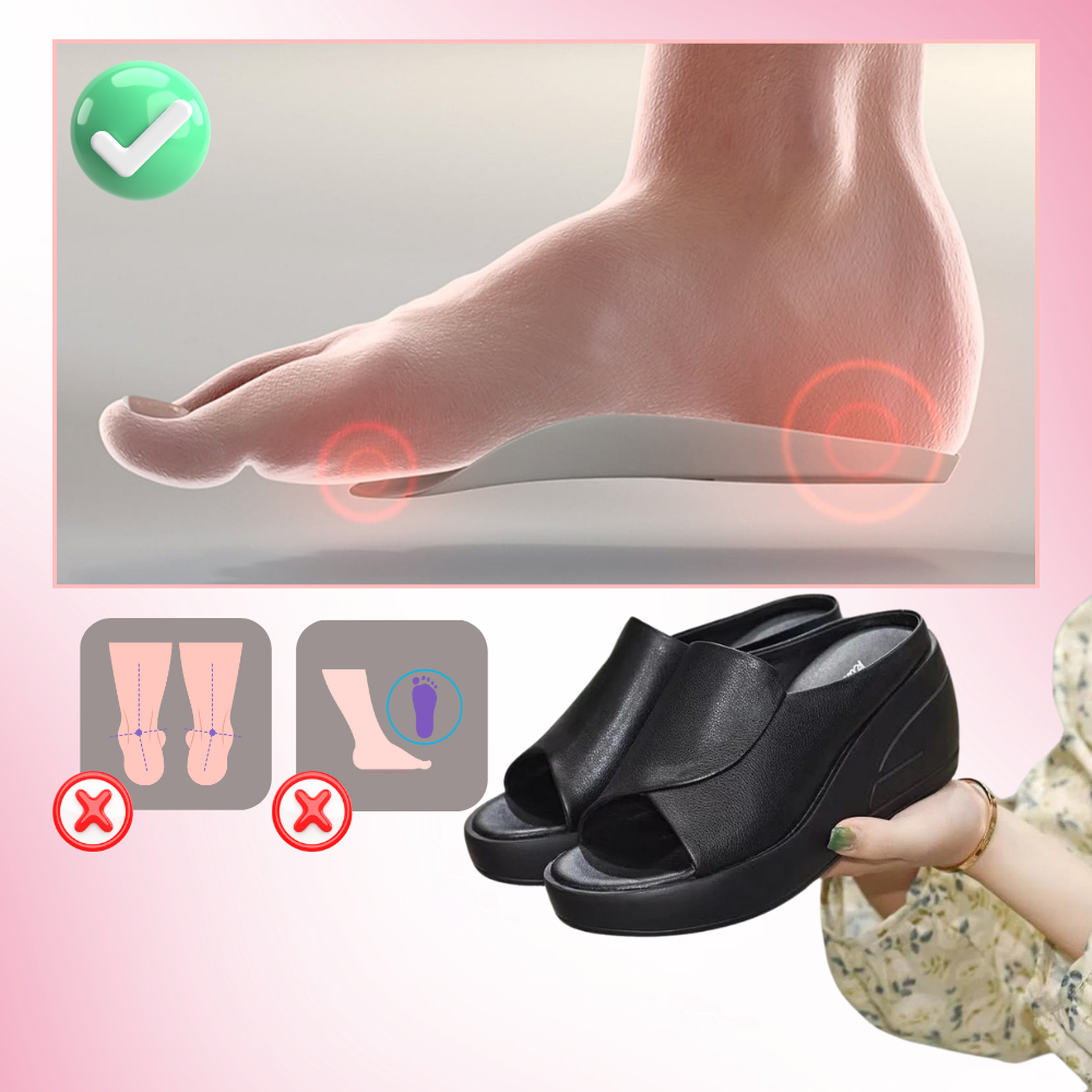 Orthopädische Damen Keilabsatz-Sandalen mit Stoßdämpfung und Fußgewölbestütze Komfortables Sommerschuhwerk | Sansoti
