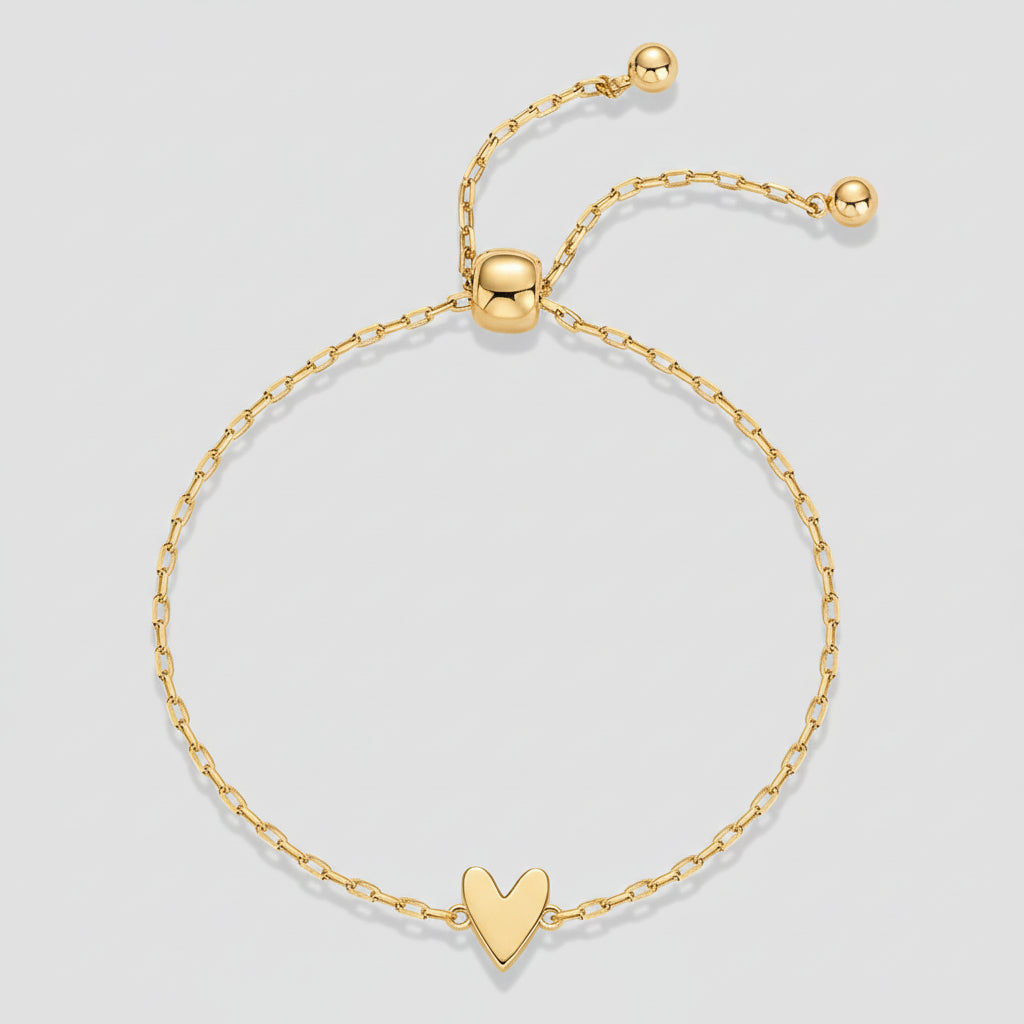 Goldene Herzarmband-Set für Mutter und Tochter - Partnerarmbänder mit symbolischem Herzanhänger - hypoallergen 14K vergoldet oder versilbert - Geschenk für Familie, Freundschaft, Geburtstag | Sansoti