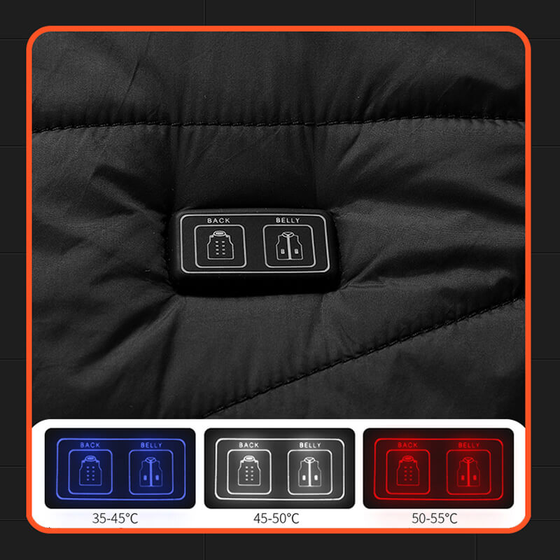 Verwarmbaar Bodywarmer Vest USB Oplaadbaar met Graphene Verwarmingszones Zwart Outdoorkleding voor Winter | Sansoti
