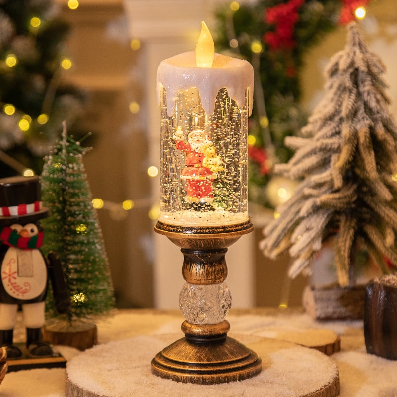 Decorative Christmas Candle LED Night Light Warm White Ambient Light Christmas Decoration Table Candle Holiday Living Room | Sansoti