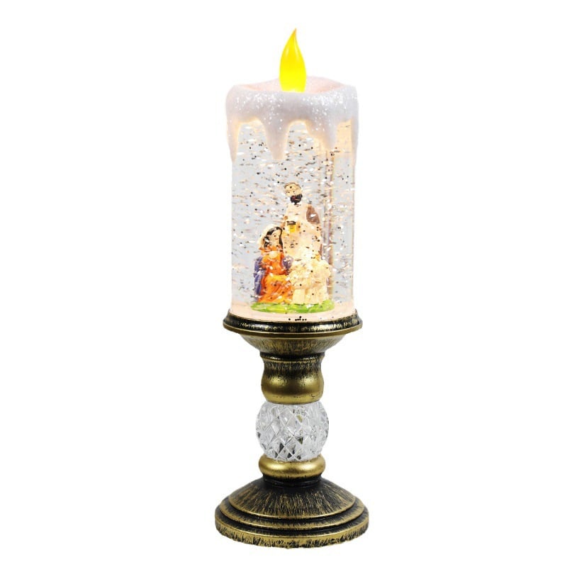 Decorative Christmas Candle LED Night Light Warm White Ambient Light Christmas Decoration Table Candle Holiday Living Room | Sansoti