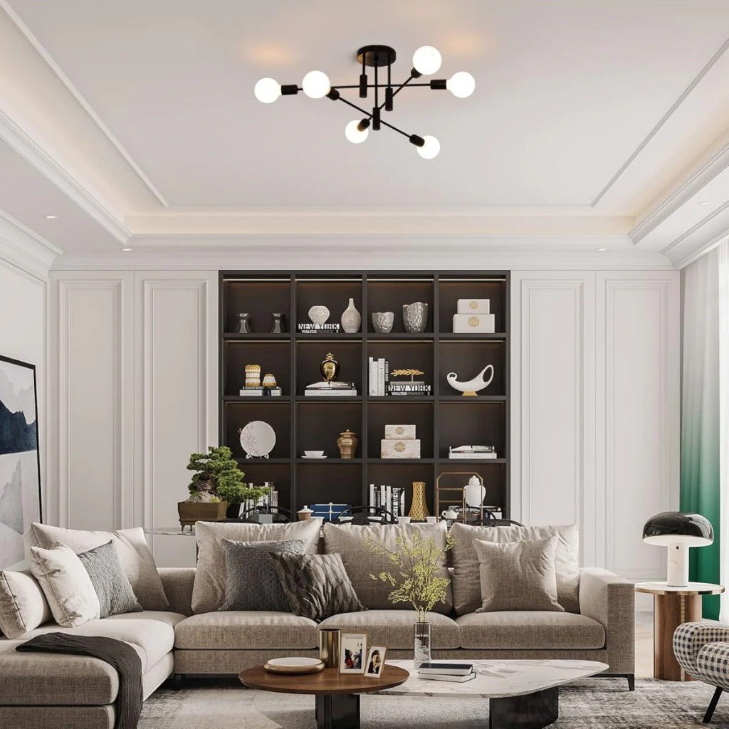 Plafondlamp Starburst IJzeren Armen E27 Nordic Mid-Century Design Moderne Verlichting voor Woonkamer Eetkamer | Sansoti