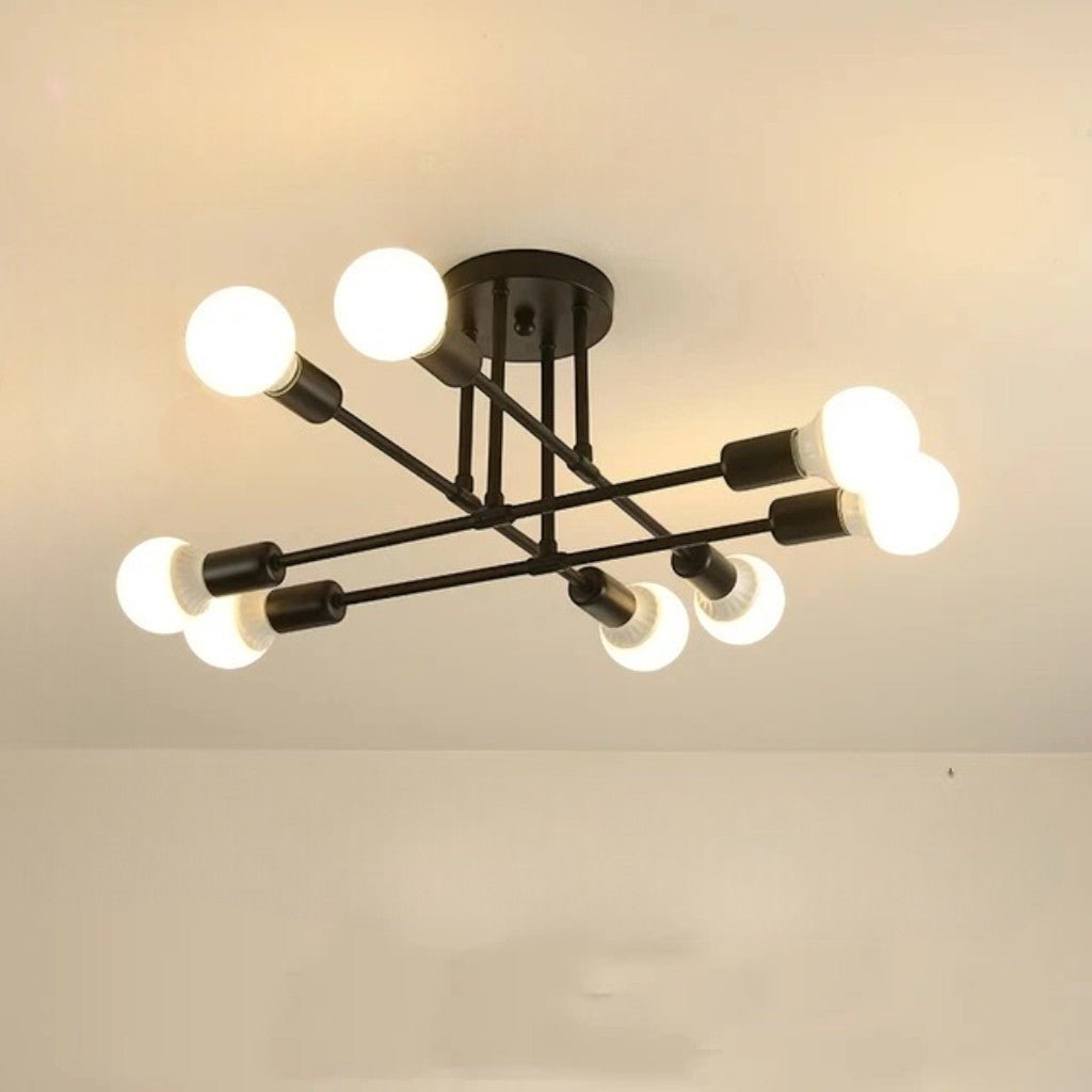 Plafondlamp Starburst IJzeren Armen E27 Nordic Mid-Century Design Moderne Verlichting voor Woonkamer Eetkamer | Sansoti