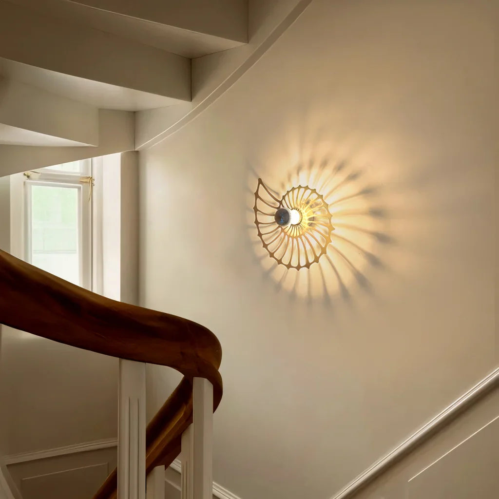 Handmade Ceramic Wall Lighting Gold 50 cm Decorative Wall Lamp Push-Button Cord 150 cm Living Room Bedroom | Sansoti