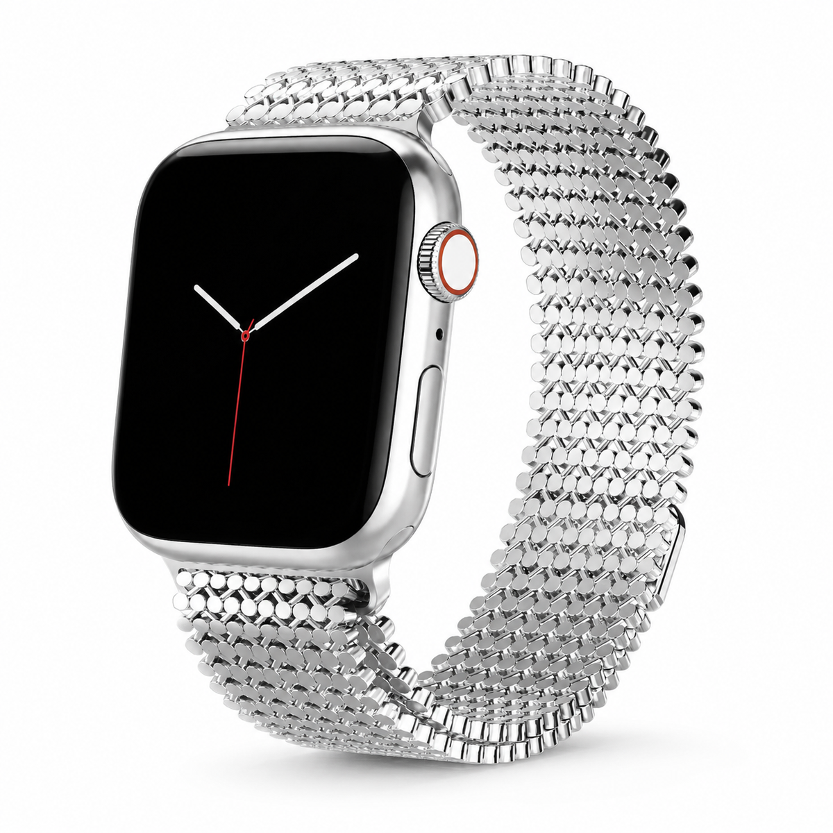 Magnetic Stainless Steel Link Band for Smartwatch – Adjustable Metal Wristwatch Band Accessory Silver | Sansoti