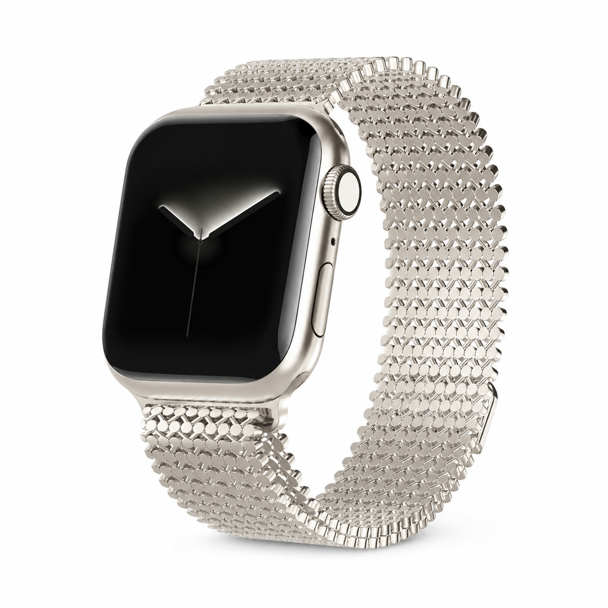 Magnetic Stainless Steel Link Band for Smartwatch – Adjustable Metal Wristwatch Band Accessory Silver | Sansoti