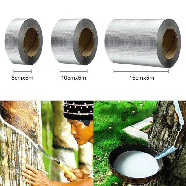 Waterproof Repair Tape with Aluminum Finish for Leaks Cracks and Joints Heat-Resistant Butyl Rubber | Sansoti