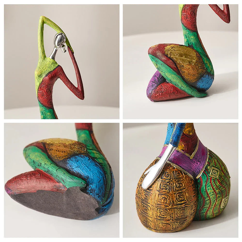 Abstract Female Figure Handmade Resin Colorful Modern Art Sculpture Living Room Gift | Sansoti