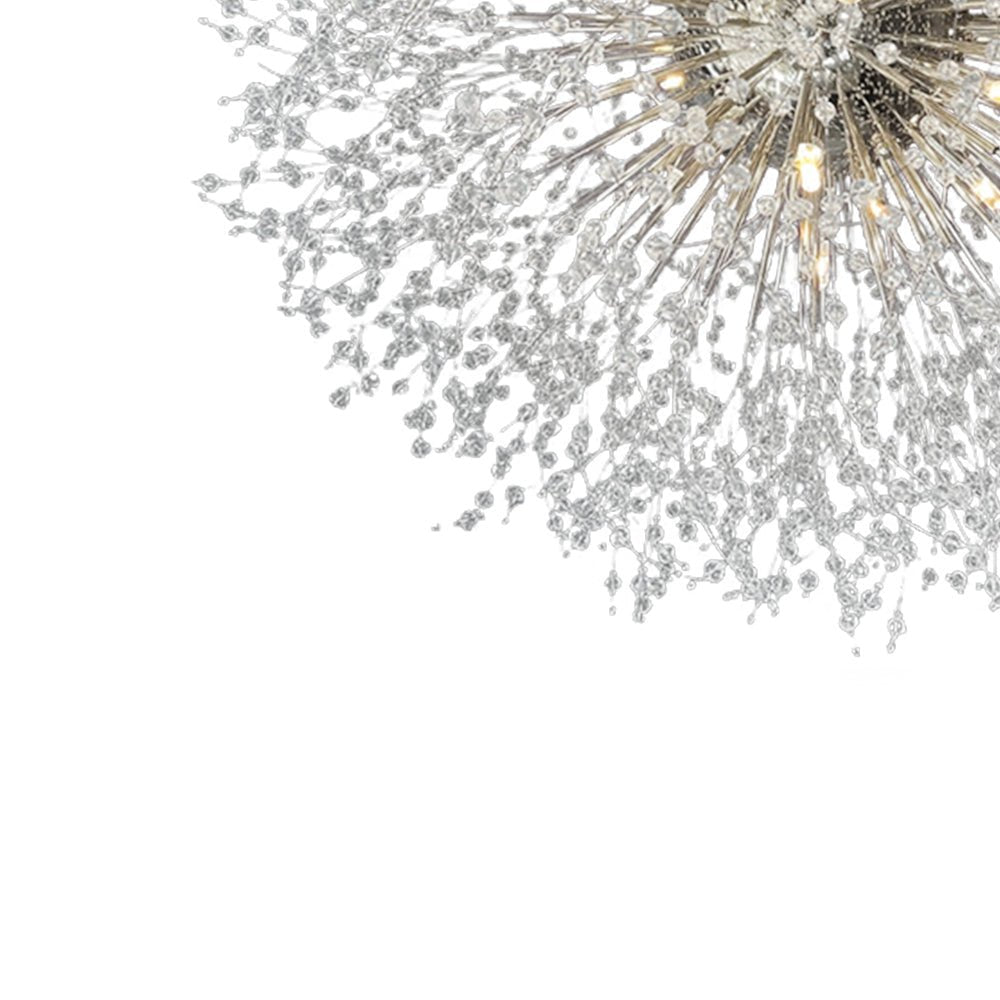 Large sputnik chandelier with fireworks design and crystal effect in brass or chrome – luxury pendant lamp 100 cm | Sansoti