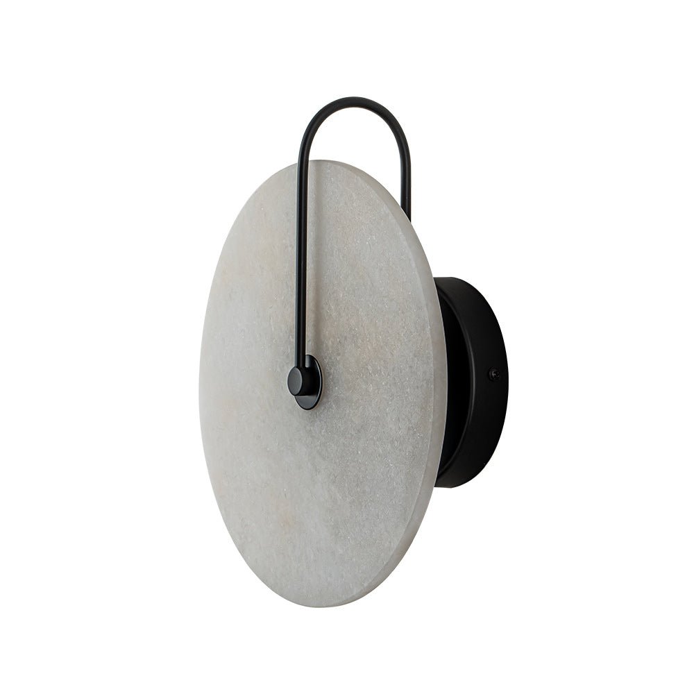 Aplique de pared redondo de mármol, LED, 5W, negro y blanco, 25cm, dormitorio, recibidor, salón, estilo Mid-Century