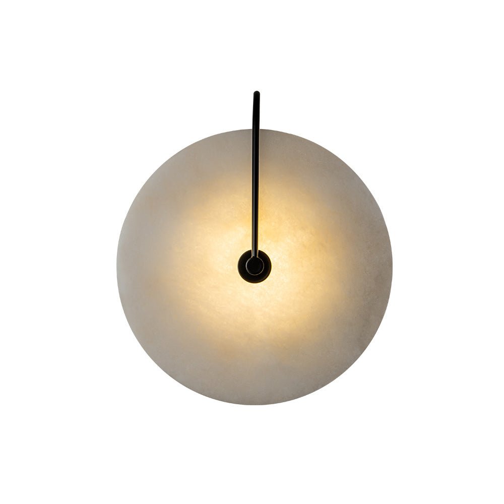 Aplique de pared redondo de mármol, LED, 5W, negro y blanco, 25cm, dormitorio, recibidor, salón, estilo Mid-Century