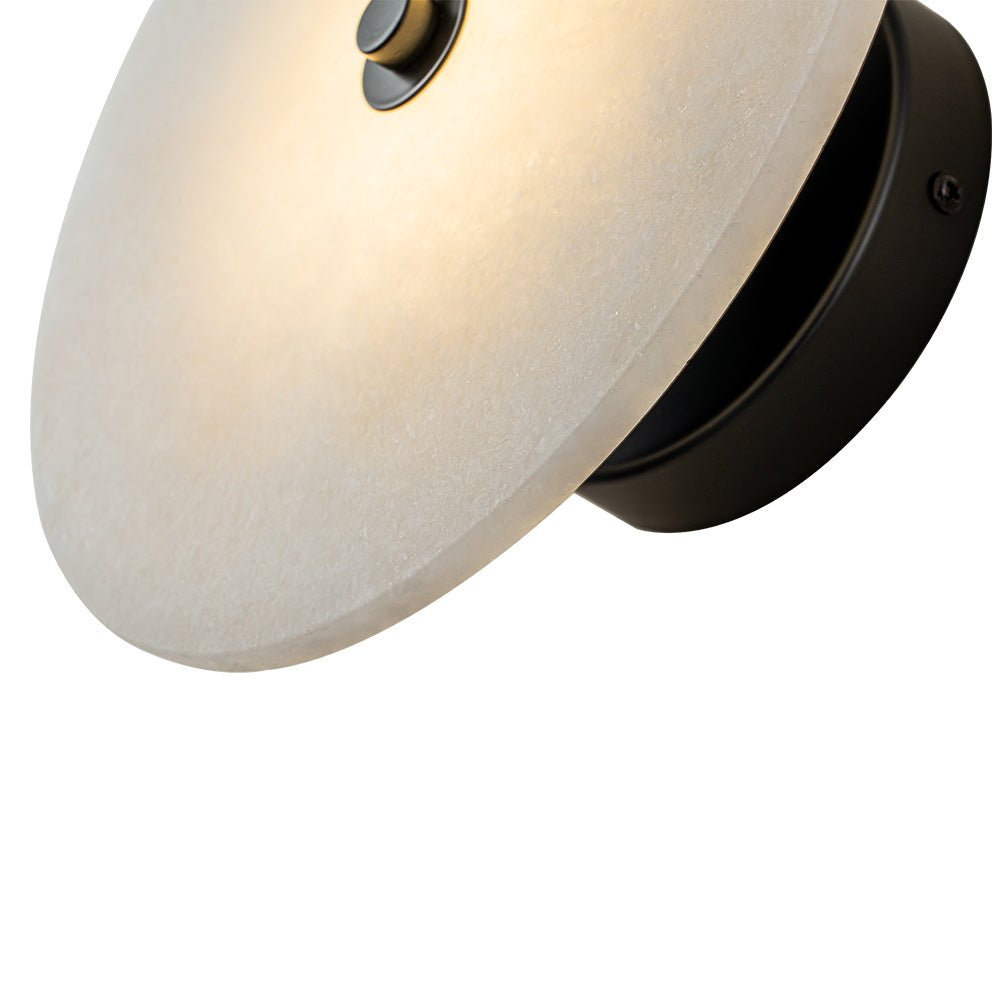 Aplique de pared redondo de mármol, LED, 5W, negro y blanco, 25cm, dormitorio, recibidor, salón, estilo Mid-Century