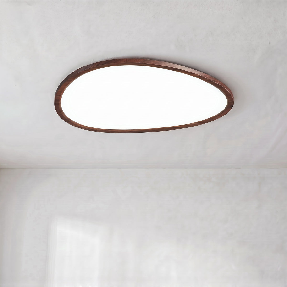 LED-Deckenleuchte aus dunklem Holz, ultraflaches Design, warmweißes Licht für Wohnzimmer, Flur und Schlafzimmer, skandinavisch und modern | Sansoti