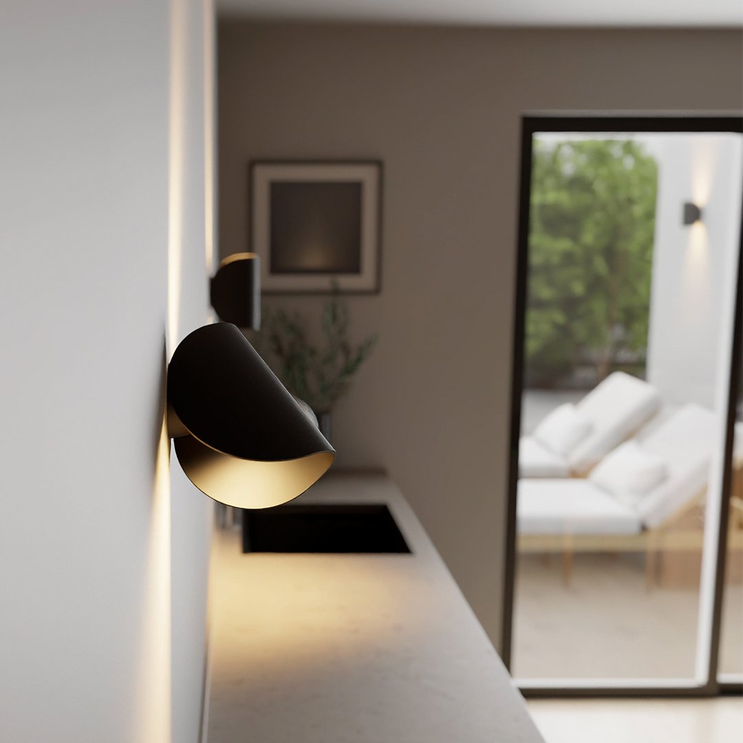 Wandlampe Up Down LED Innen Aluminium Schwarz Weiß G4 | Sansoti