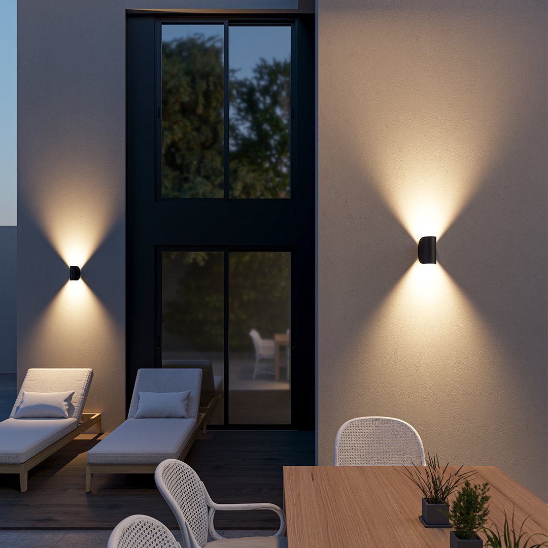Wandlampe Up Down LED Innen Aluminium Schwarz Weiß G4 | Sansoti