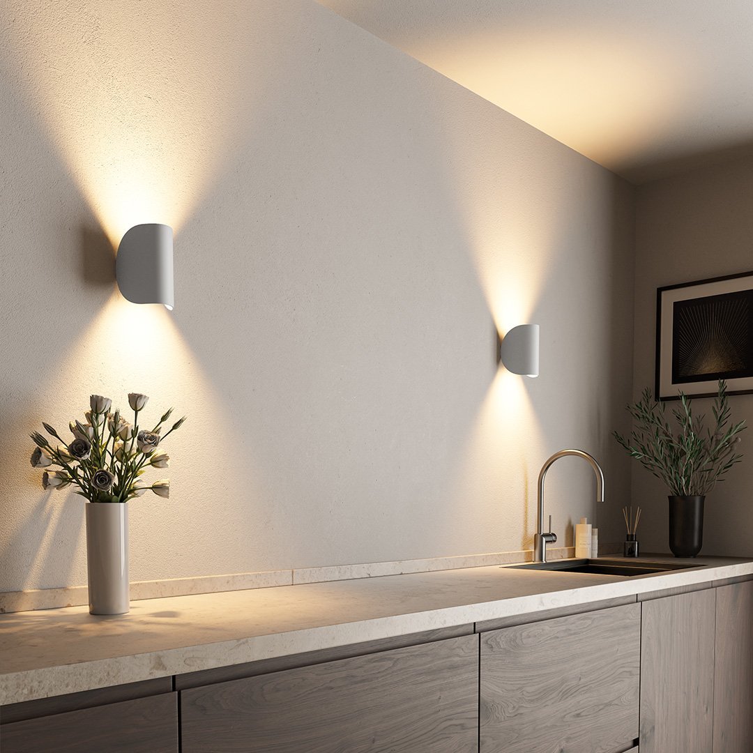 Wandlampe Up Down LED Innen Aluminium Schwarz Weiß G4 | Sansoti