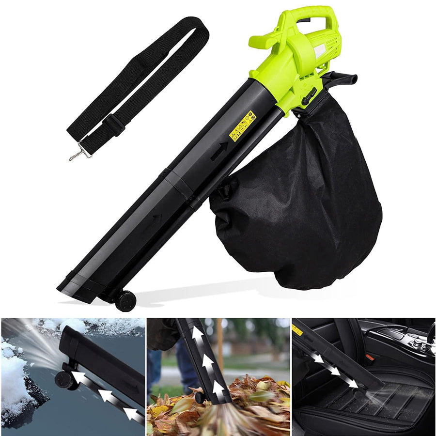 Electric Leaf Blower Vacuum Mulcher 3-in-1 3000W 35L Collection Bag with Wheels Garden Tool Leaf Cleaner | Sansoti